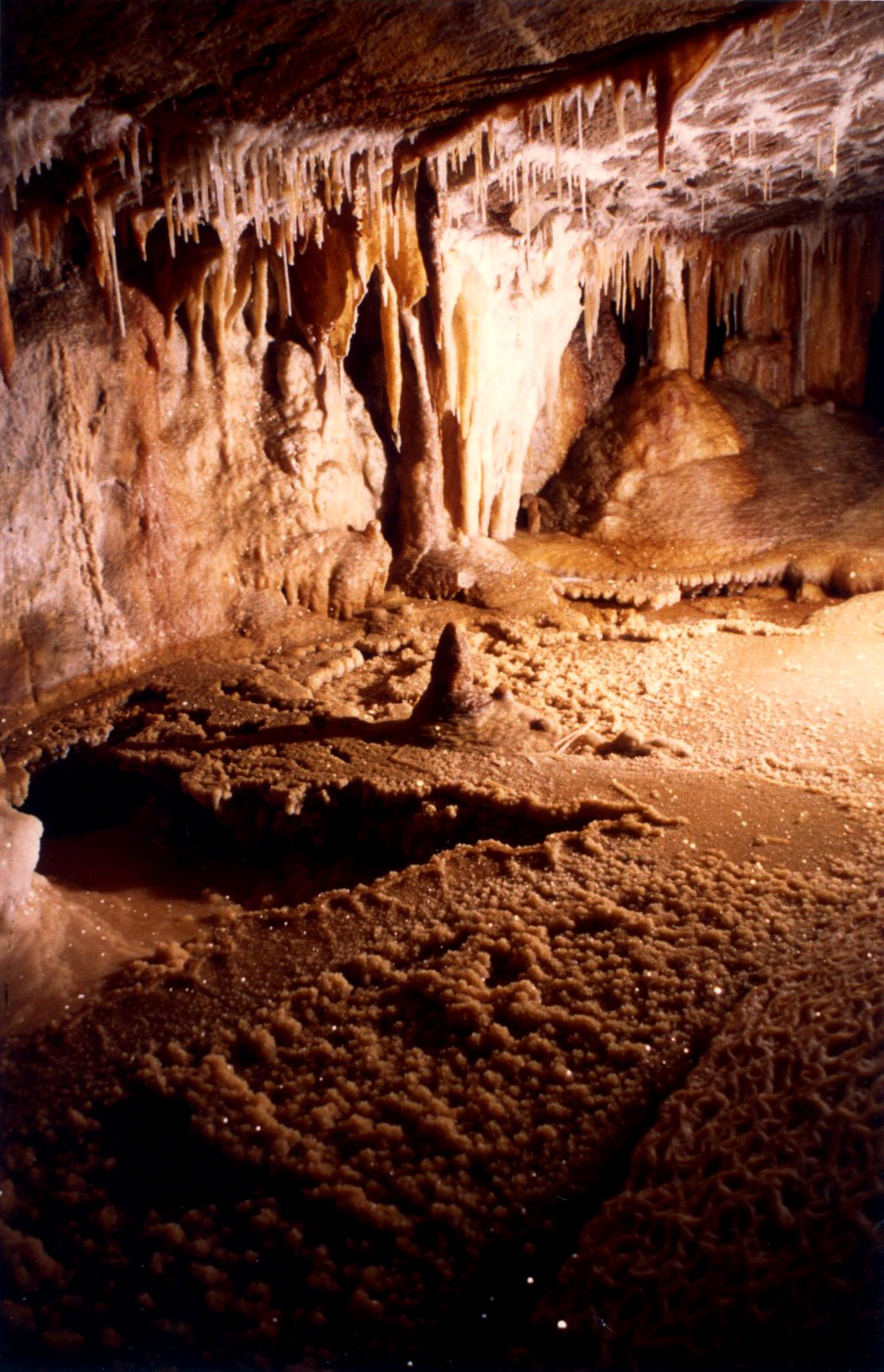 sparkling calcite crystal scene